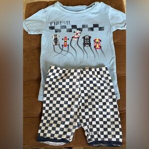 GAP Racing Car Shirt and Checkered Shorts Jammies
